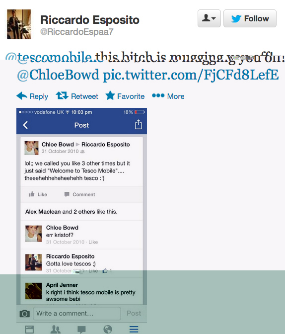 So a customer tweeted this to Tesco Mobile.